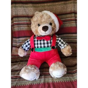 Belkie Christmas Holiday Teddy Bear Plush Stuffed Animal Santa Hat Overalls 2018